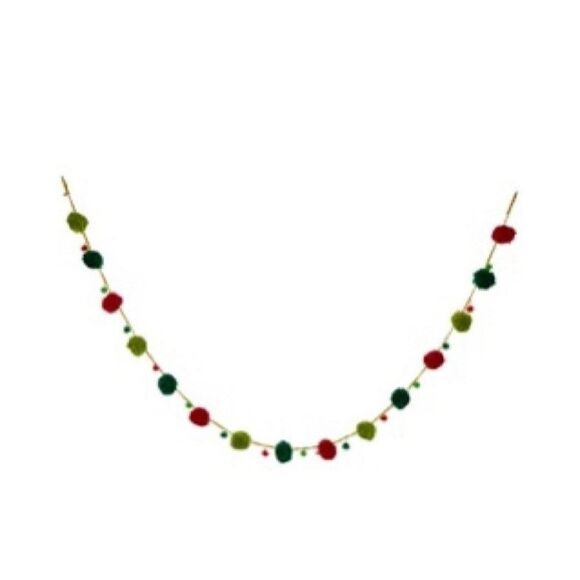 Glitzhome Multi Color Pompom pom pom Garland - Picture 2 of 4